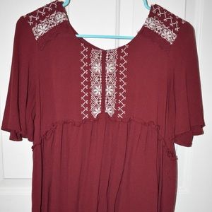 Burgundy shirt